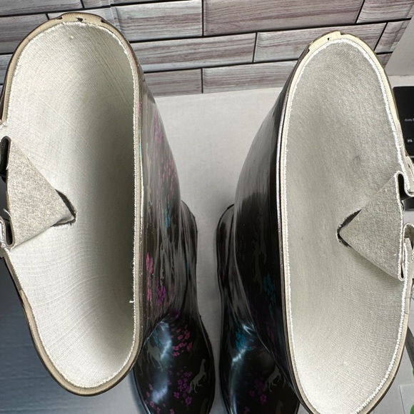 WESTERN Chief Mud Barn Rain Rubber Boots Size 7. “Horse Dance -Chestnut” Pattern - Picture 5 of 13